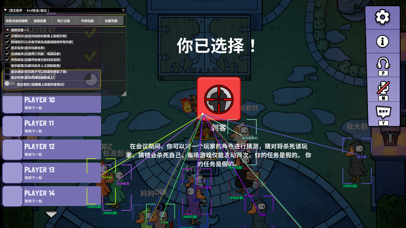 鹅鸭杀雪王 - 透视穿墙隐身多功能助手v2026.2.5