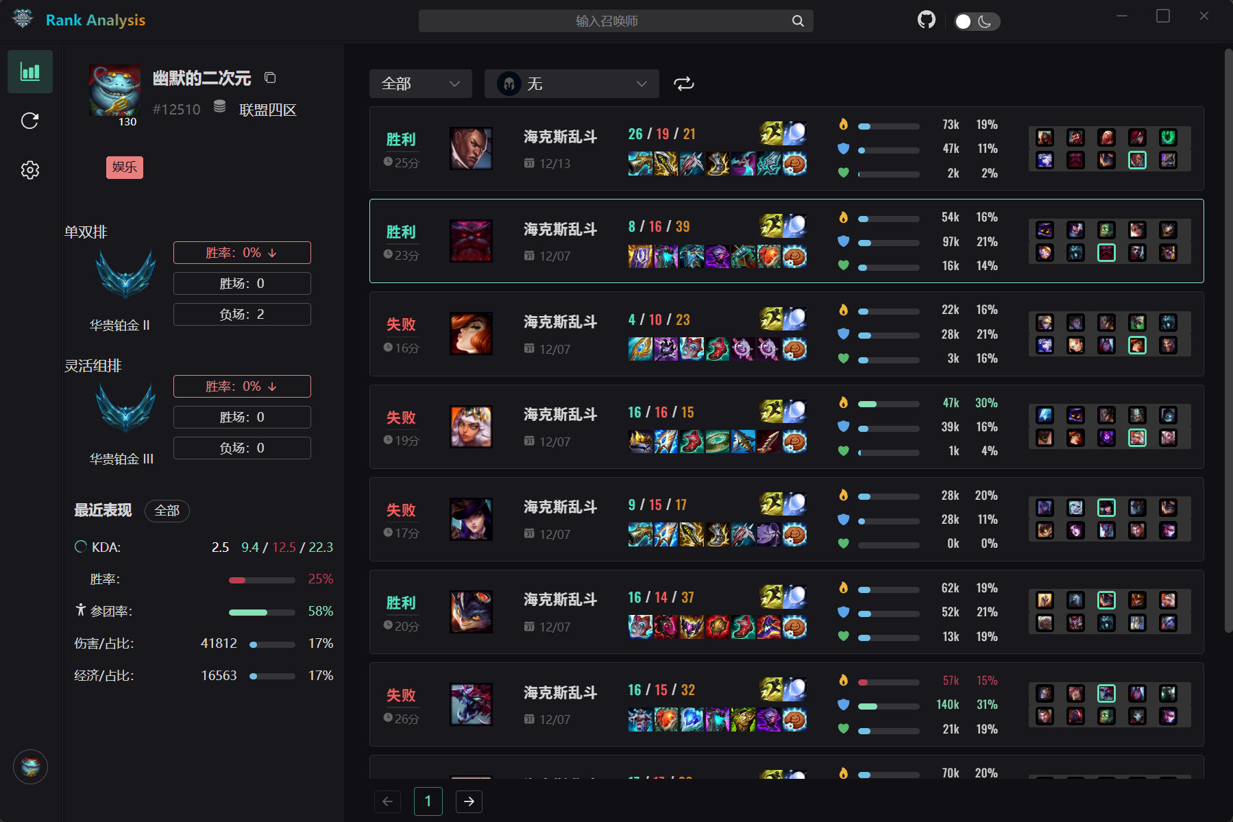 LOLRank Analysis英雄联盟战绩查询工具1.6.9v2026.2.19